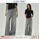 子女春 百搭休闲拖地阔腿高腰长裤 05新品 高级灰复古做旧牛仔裤