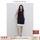 赫本风撞色拼接无袖 POPCHRIO欧可芮 法式 背心裙圆领小个子连衣裙
