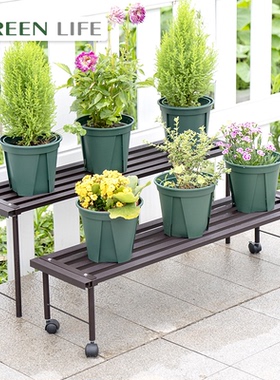 阳台阶梯花盆架露台户外园艺绿植多肉盆架室外庭院铝合金置物架