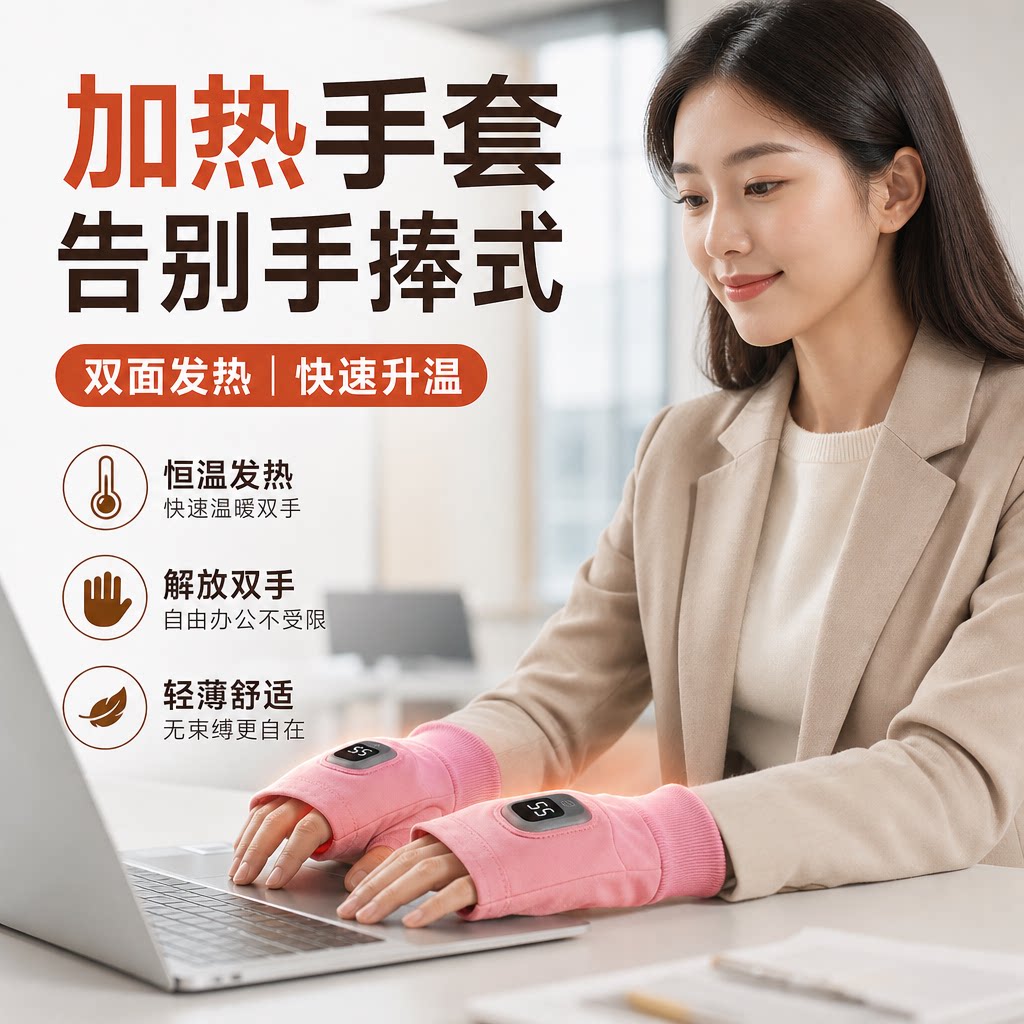 电加热手套电发热充电保暖手宝骑行男女士冬季天智能无线动摩托车
