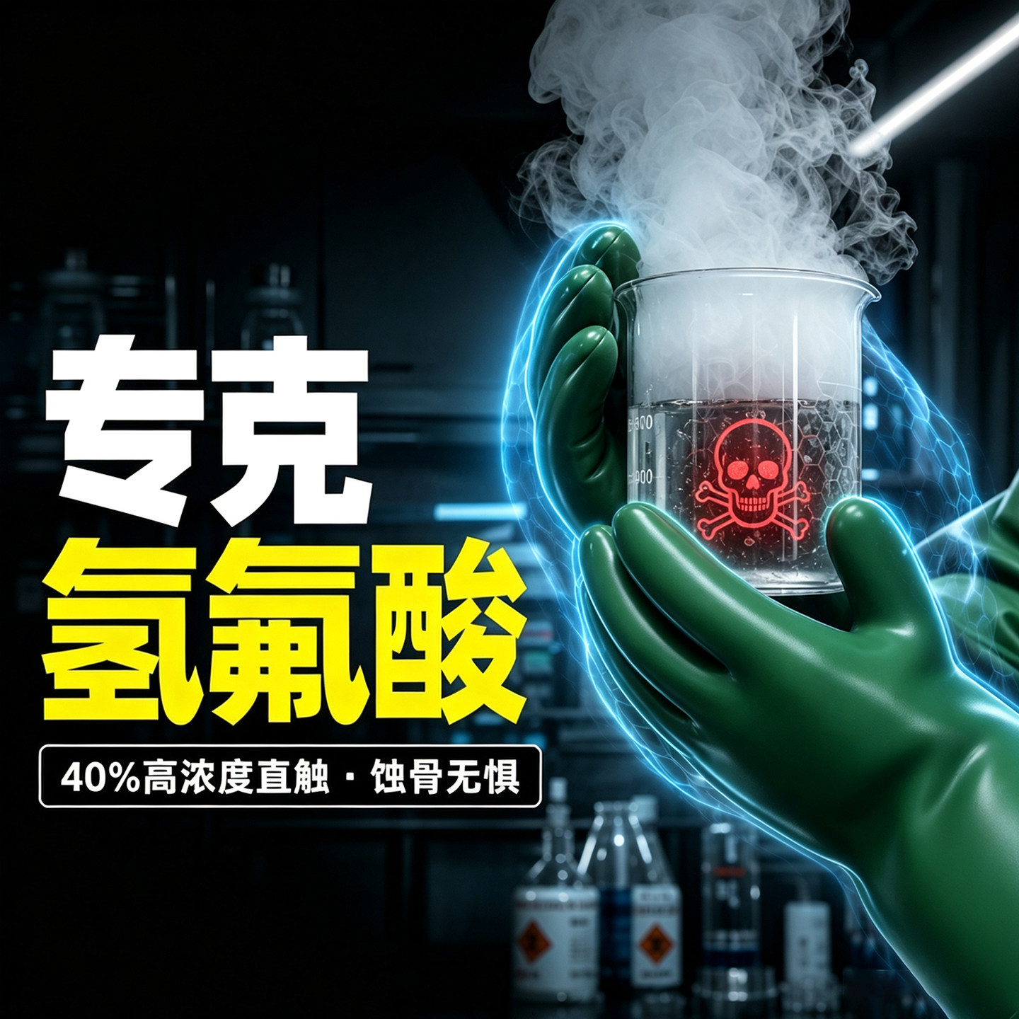 实验室防氢氟酸手套丁基橡胶防化防腐蚀防护化工防耐酸碱加厚耐用