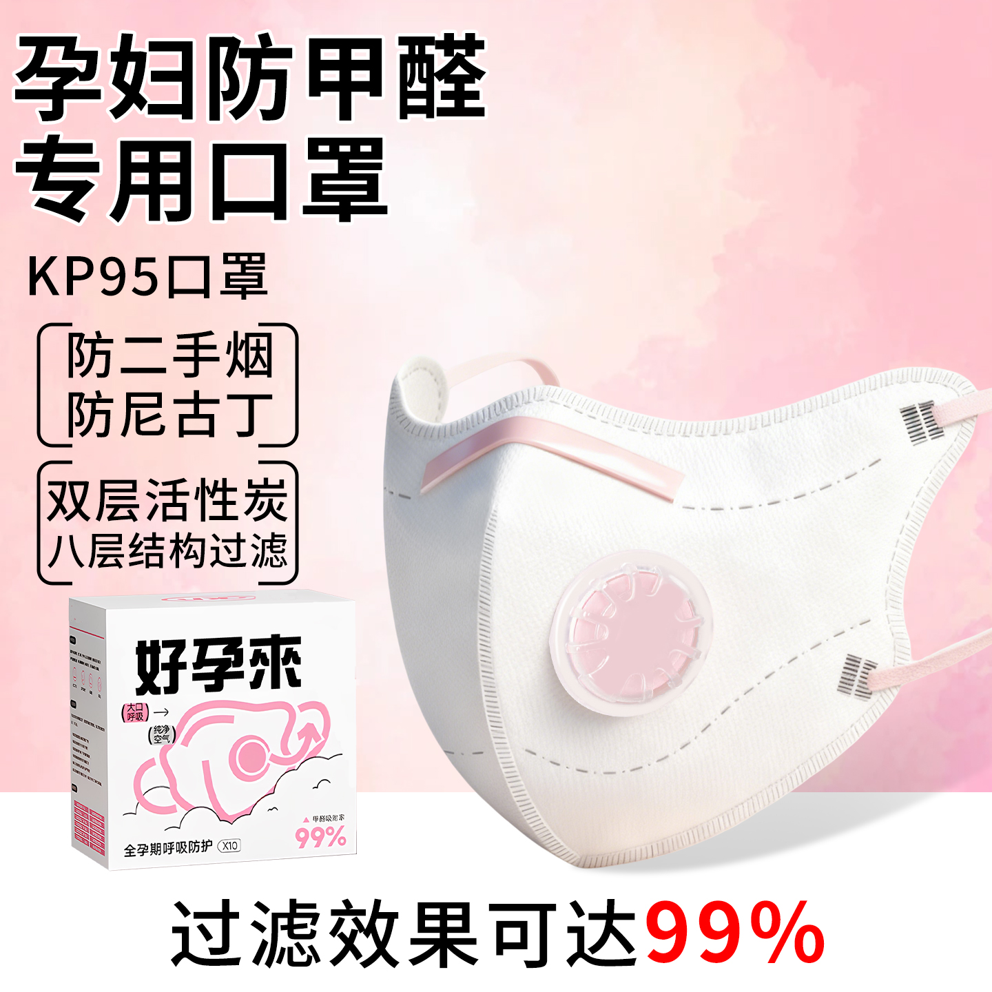 孕妇专用口罩防甲醛烟味正品kp95