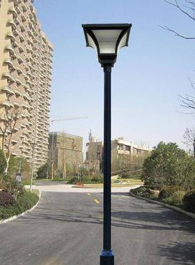 新中式市电庭院灯户外防雨四方形灯具灯头3米led30瓦庭院路灯