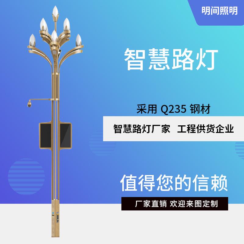 铝合金5G智慧路灯户外公园小区智能安防无线通信LED大屏玉兰路灯