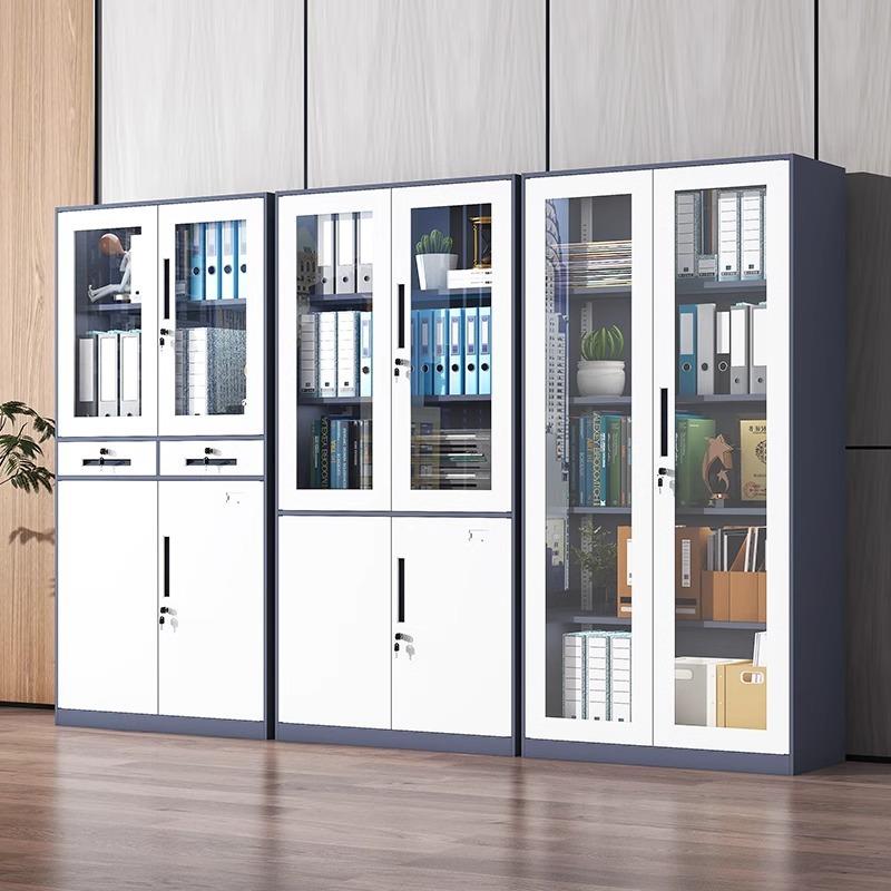 钢制办公文件柜带锁资料档案柜铁皮财务凭证矮柜多门员工更衣柜