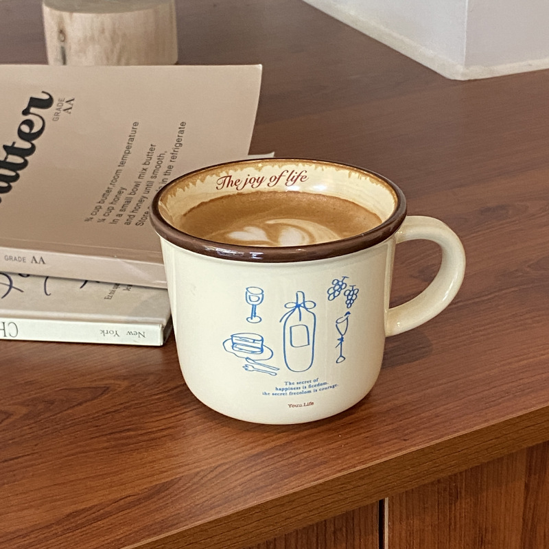 法式复古花瓶陶瓷马克杯