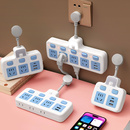 公王转换插座扩展插头纯铜插板多功能家用一转多孔USB插排夜灯