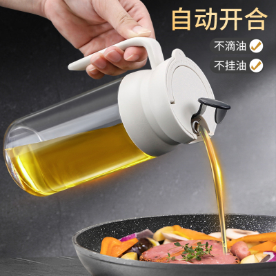防漏厨房油壶玻璃自动开盖家用大容量不挂油瓶过滤油酱油醋调料罐