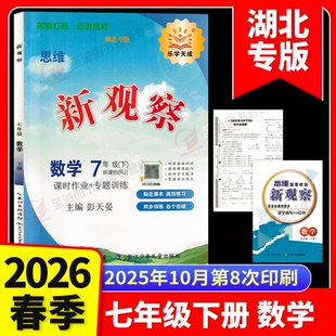 2026新观察 思维新观察七年级下册数学湖北专版初一学生用书长江少年思维新观察初中7年级上册课时作业专题训练数学练习册