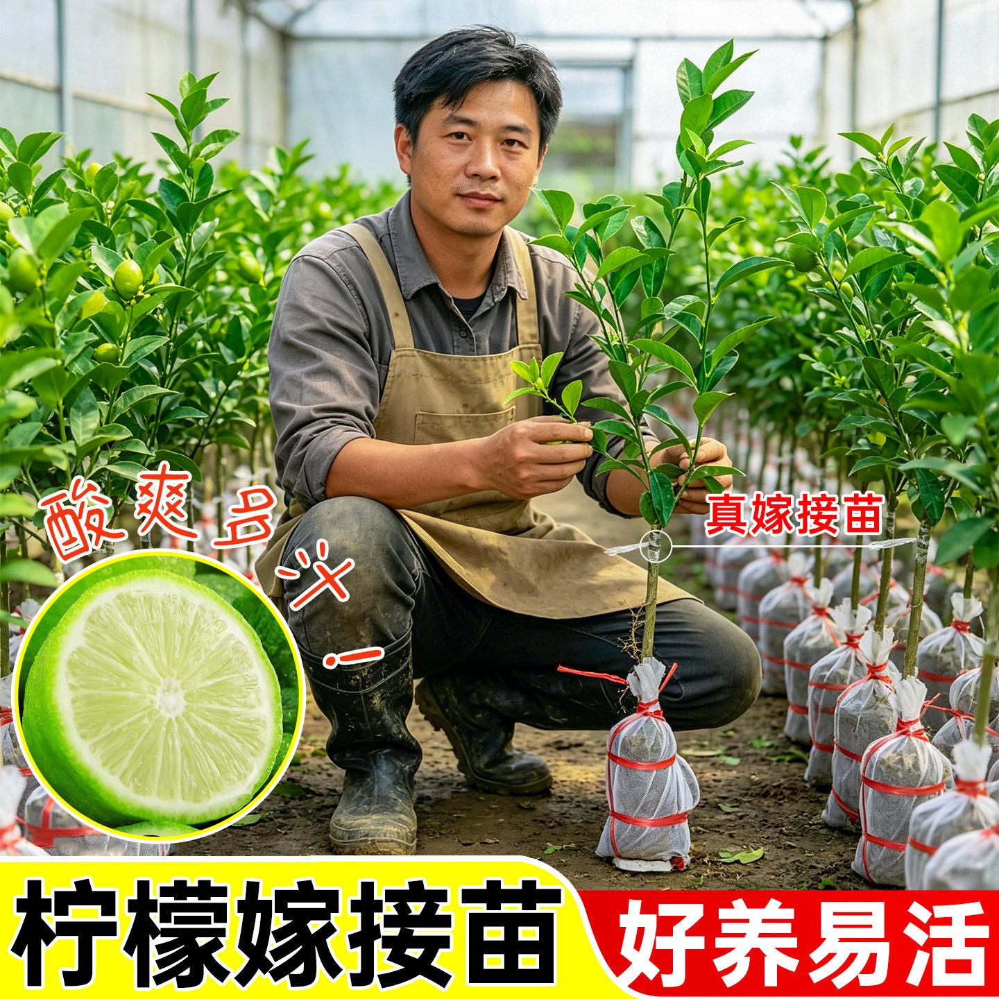香水柠檬树苗带土带叶包成活