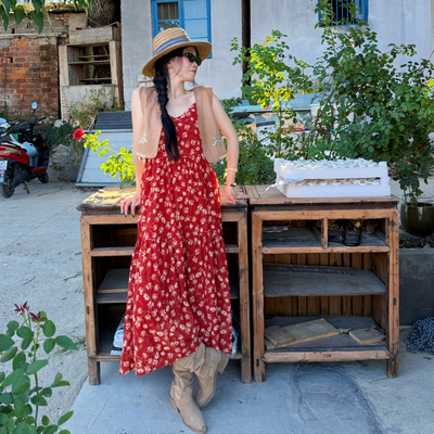 新疆草原拍照马甲套装连衣裙