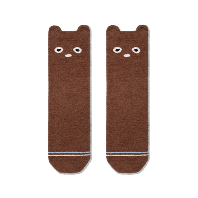 likeuu好奇小熊半边绒家居袜