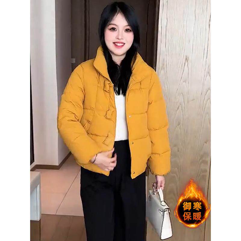 时尚高级感夹棉加厚保暖短款棉服外套女2025冬季新款显瘦休闲上衣