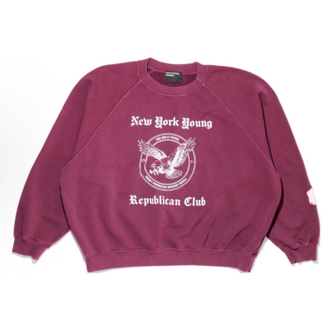 thumbnail for erd melancholic rich second generation insert water wash vintage old rotator sleeve crew neck sweatshirt patch hole splicing beauty trend