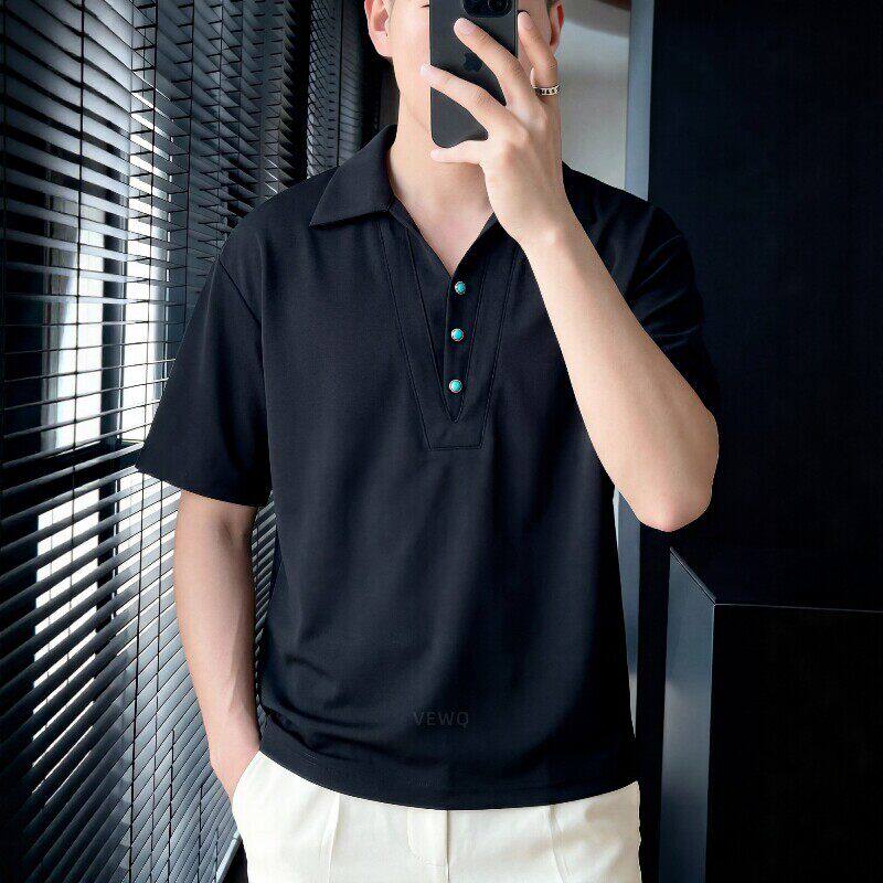 假两件白色衬衫短袖男夏季痞帅中袖衬衣2025新款休闲寸衫冰丝上衣