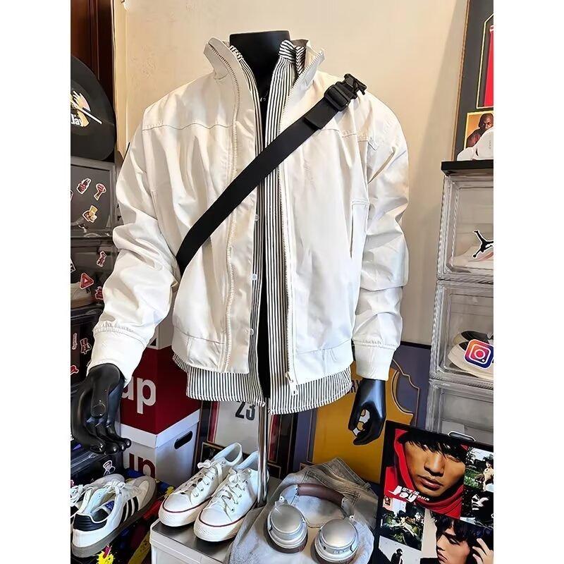 GTAL灰色飞行夹克棉服男款冬季加厚三防短款廓形棉衣美式立领外套
