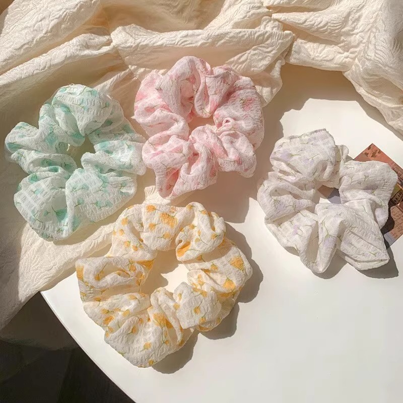 4件套春夏季超仙小清新甜美蕾丝花边大肠发圈高颜值碎花蝴蝶结