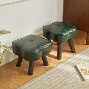 小凳子家用矮凳客厅高级感实木板凳简约门口换鞋凳创意软包沙发凳