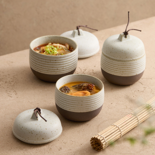 瓦罐煨汤坛子家用煲汤燕窝小炖罐老式陶瓷一人份隔水炖盅蒸蛋蒸盅