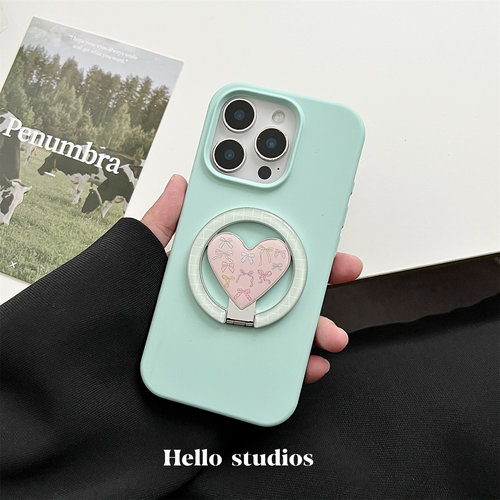 高级感爱心折叠磁吸支架手机壳