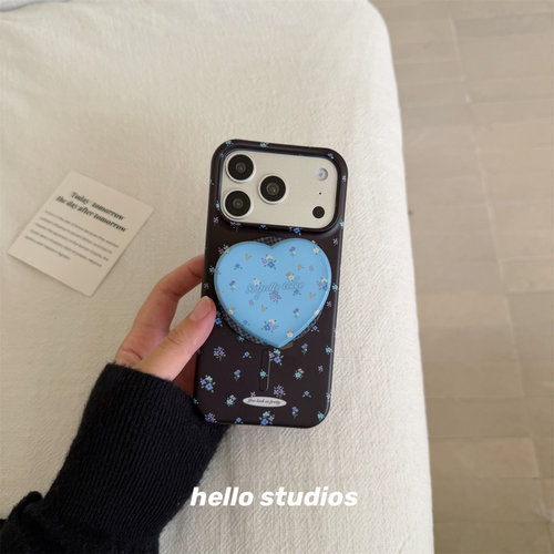 黑色碎花菲林磁吸支架手机壳