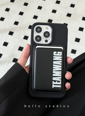 hello studios冷淡风小众磁吸teamwang插卡卡包手机壳15promax/14适用iPhone15pro新款苹果14promax/13/12