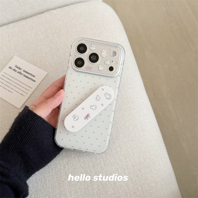 hello studios波点米菲双层创可贴支架手机壳适用苹果17promax新款iPhone16PRo/14pro壳15/17pro
