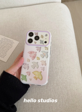 hello studios韩系春天紫色春日信鸽手机壳适用苹果17promax新款iPhone16PRo/14pro壳15/17pro
