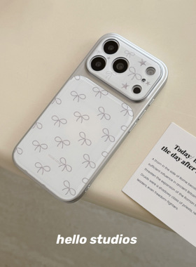 hello studios温柔白色蝴蝶结手机壳适用苹果17promax新款iPhone16PRo/14pro壳15/17pro