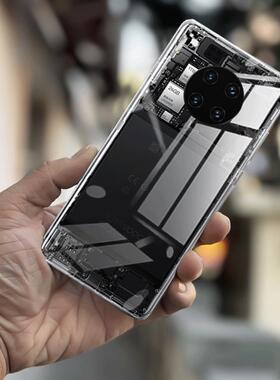 适用华为Mate30Pro透明后盖塑料后盖替换玻璃后壳电池盖外壳外屏