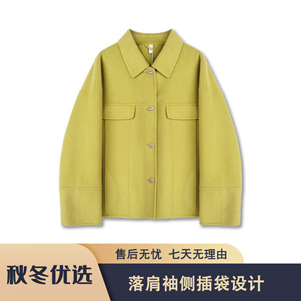 S827 ZK2025秋冬时尚气质百搭简约侧插袋短款双面呢外套MLF803款