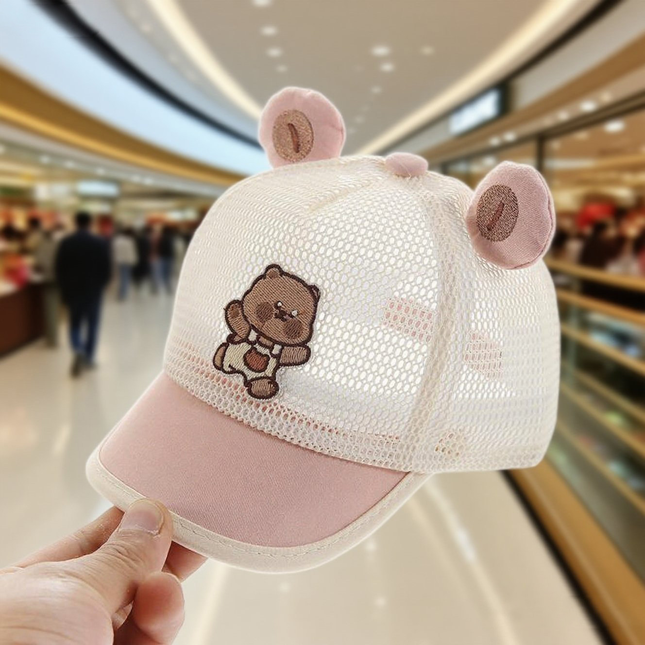 婴儿帽子夏季可爱透气宝宝棒球帽遮阳防晒6到12个月小月龄鸭舌帽