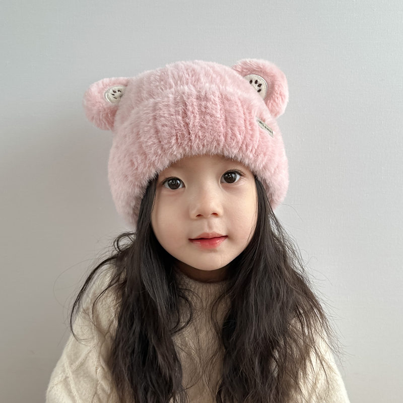 女童帽子秋冬款儿童针织帽可爱