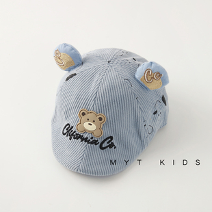 儿童帽子秋冬季宝宝贝雷帽洋气痞帅一岁男宝户外男孩前进帽男童