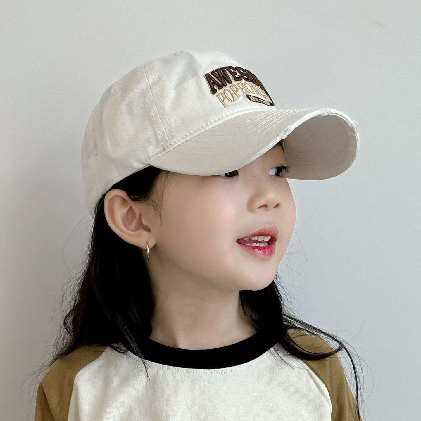 儿童帽子女孩棒球帽潮流韩版春季遮阳户外鸭舌帽女童夏天防晒洋气