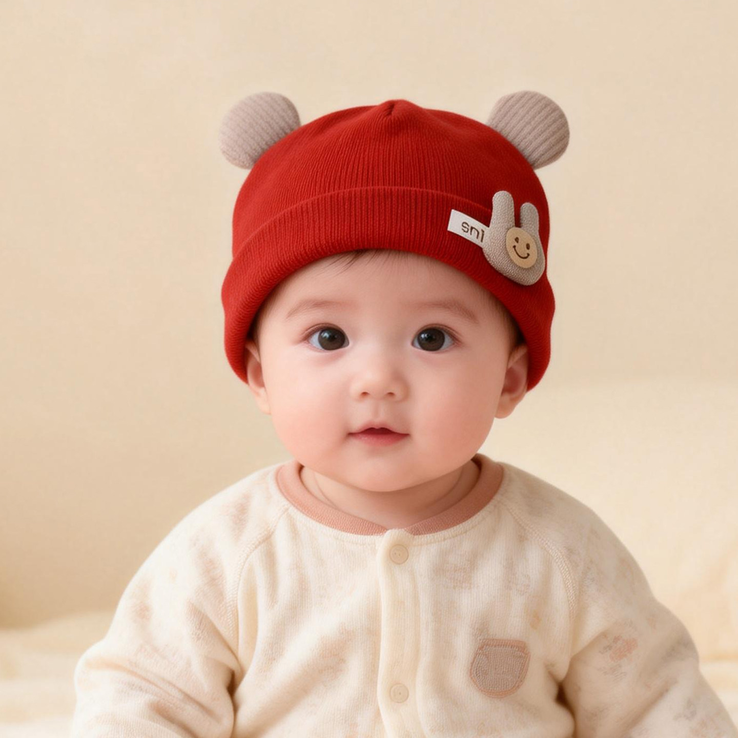 婴儿帽子6到12个月宝宝秋冬季套头帽红色保暖护耳可爱男宝女宝帽,童装/婴儿装/亲子装,帽子,淘宝优惠券,粉丝福利购,淘宝优惠卷