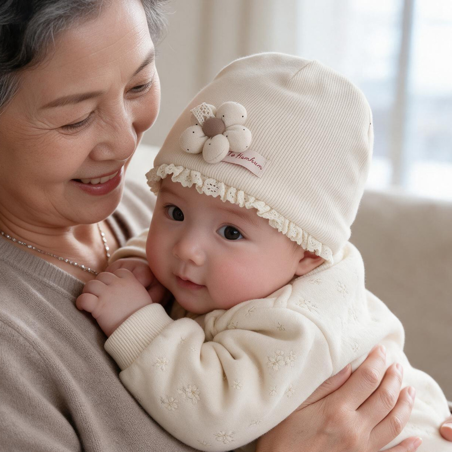 婴儿帽子秋冬季0到3个月新生儿