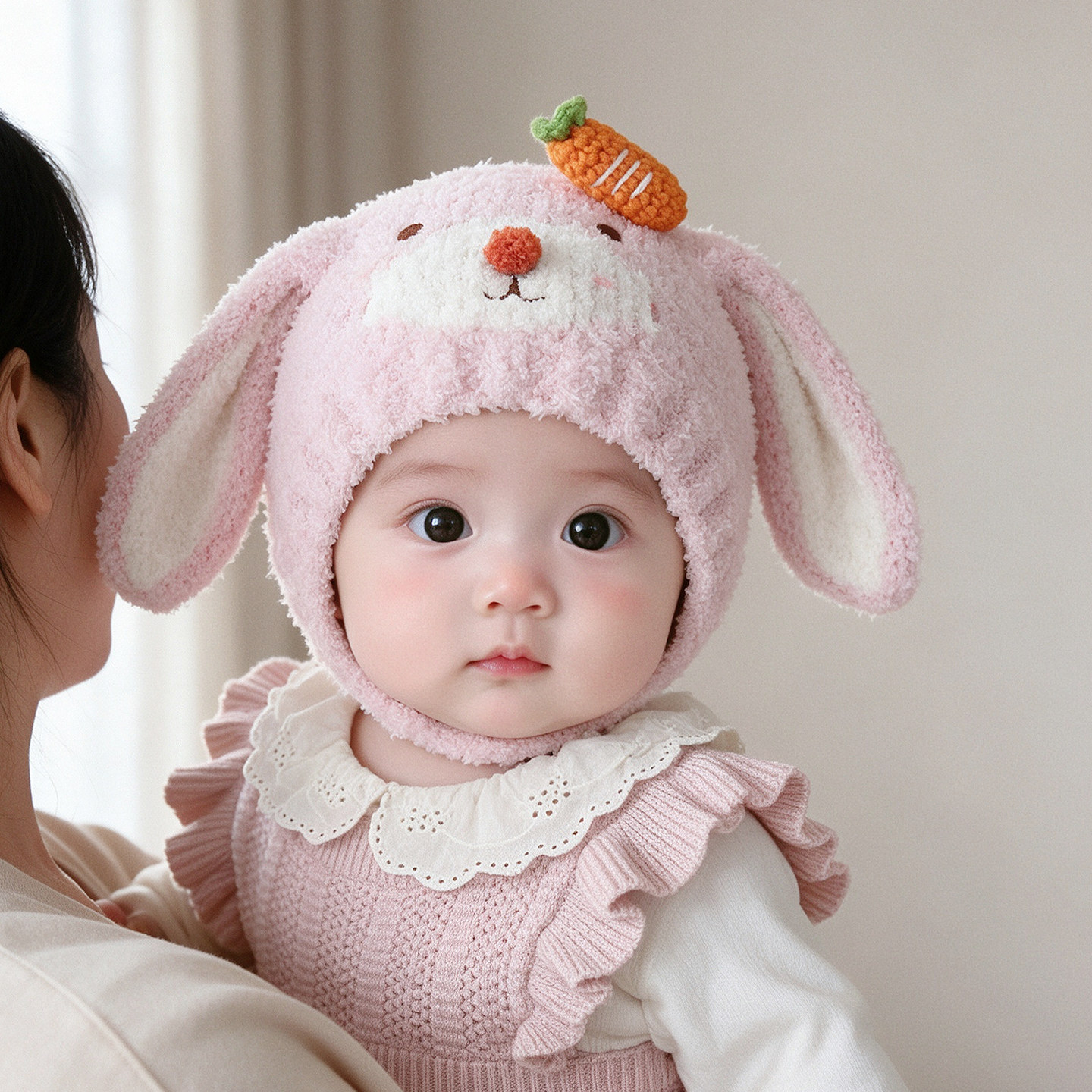 婴儿帽子秋冬季宝宝毛线帽保暖