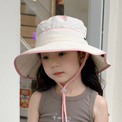儿童防晒帽子夏季女孩太阳帽大檐