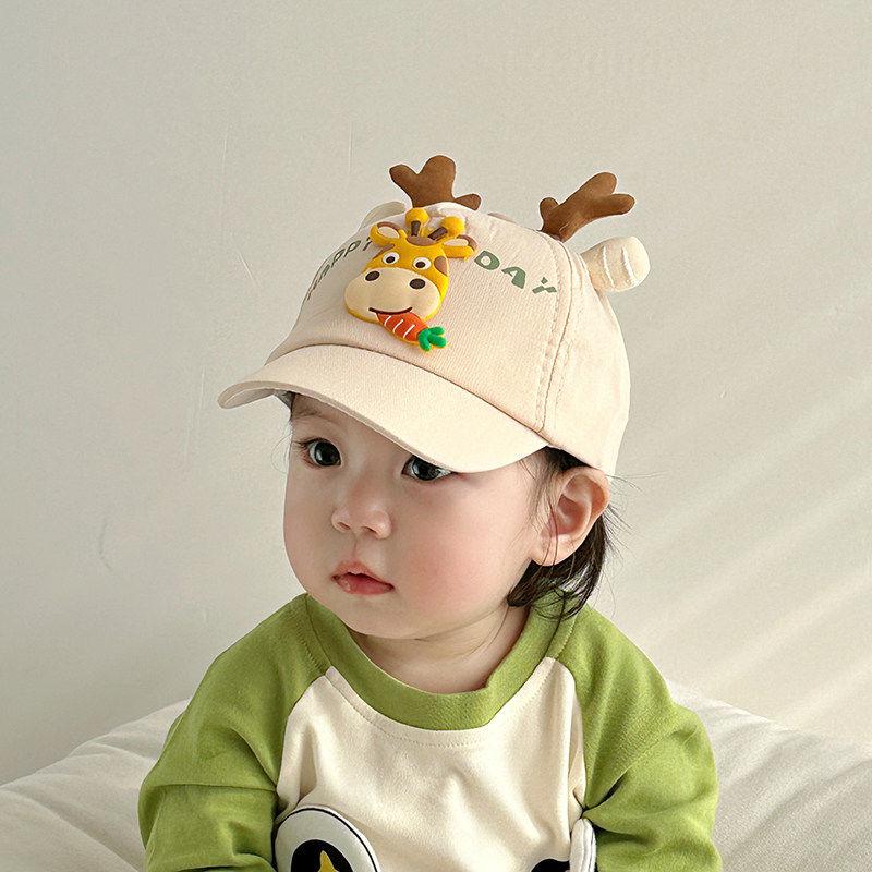 宝宝帽子春秋款棒球帽可爱超萌6到12个月婴儿遮阳防晒鸭舌帽薄款