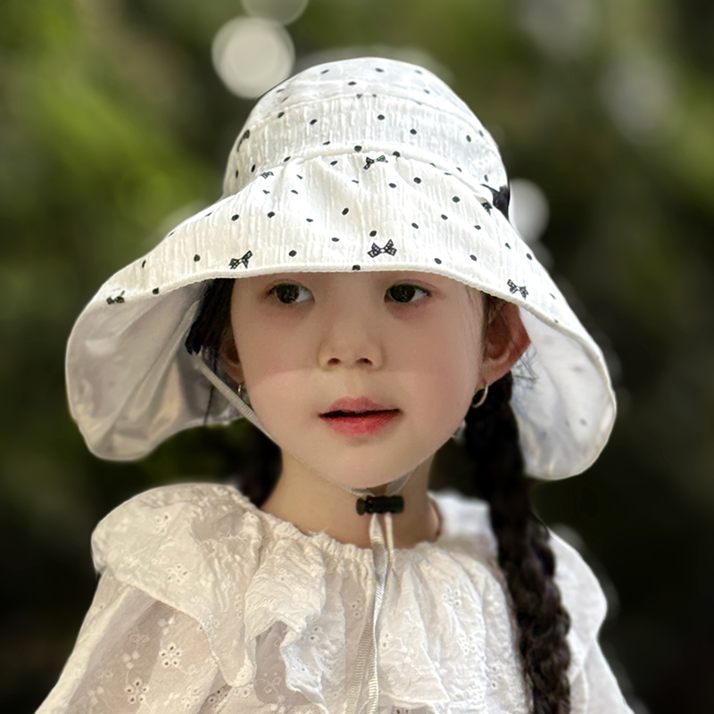 儿童帽子女款2025新款防晒帽女孩夏天大帽檐遮阳帽女童户外太阳帽