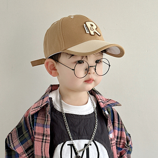儿童帽子男孩2025新款棒球帽洋气韩系遮阳鸭舌帽百搭男童帅气防晒