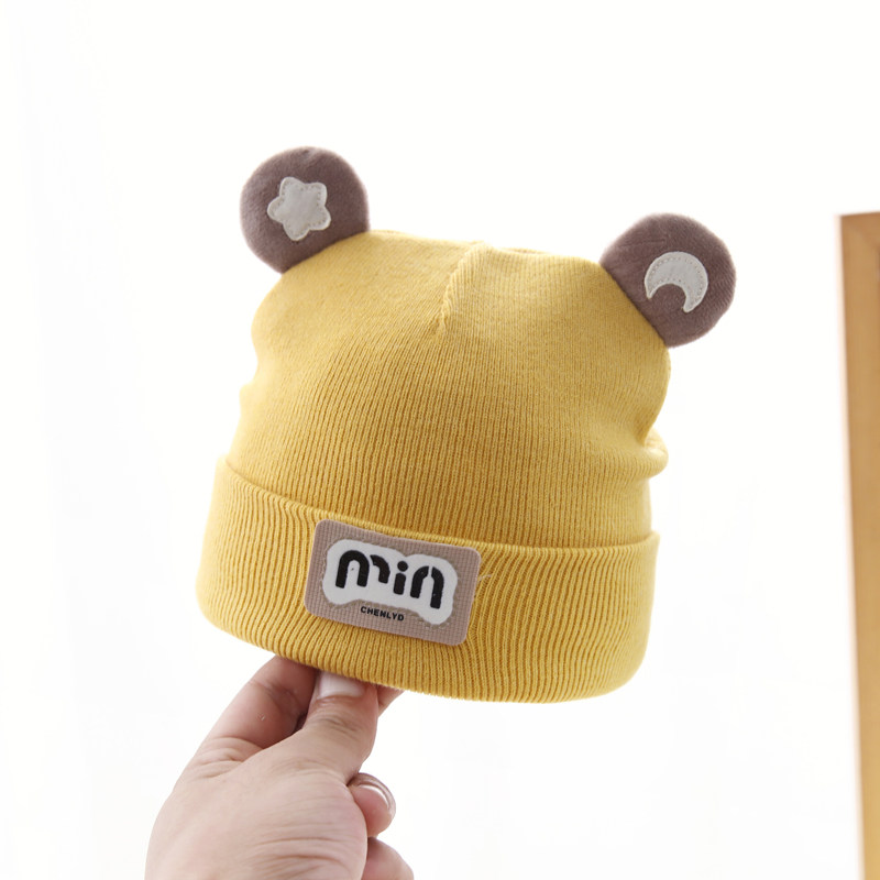 婴儿帽子秋冬季毛线帽宝宝针织帽冬款小月龄婴幼儿男宝女宝可爱