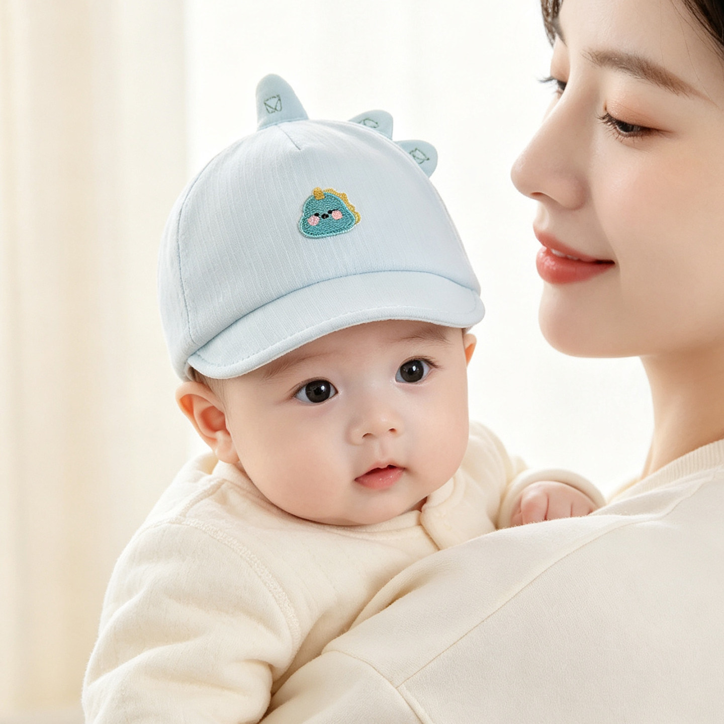 婴儿帽子0到3个月宝宝软檐鸭舌帽