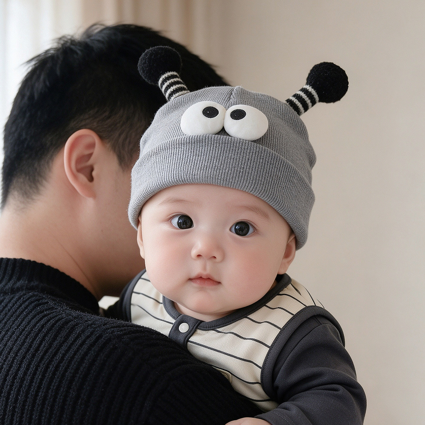 婴儿帽子秋冬季小月龄宝宝保暖