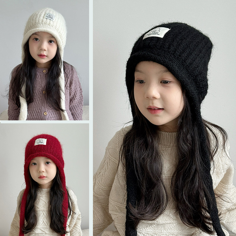 女童帽子秋冬季毛线帽2025新款保暖加厚护耳儿童针织帽洋气女孩帽,童装/婴儿装/亲子装,帽子,淘宝优惠券,粉丝福利购,淘宝优惠卷