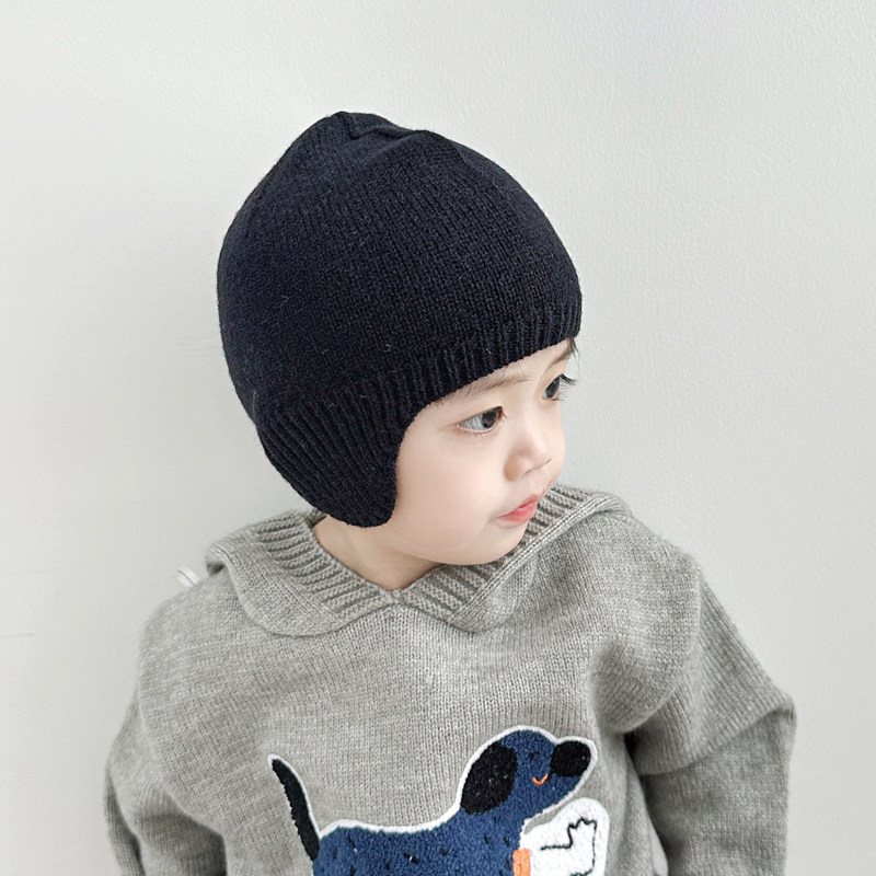 宝宝帽子秋冬季婴儿毛线帽6到12个月男宝男孩外出针织帽护耳保暖