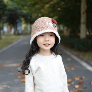 女童帽子秋冬款渔夫帽洋气儿童防寒针织帽保暖百搭甜美女孩毛线帽