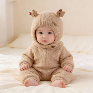婴儿帽子6到12个月小月龄婴幼儿秋冬季毛线帽保暖护耳外出男宝帽