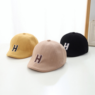 儿童帽子男孩贝雷帽秋冬季痞帅炸街男童前进帽宝宝洋气鸭舌帽韩系